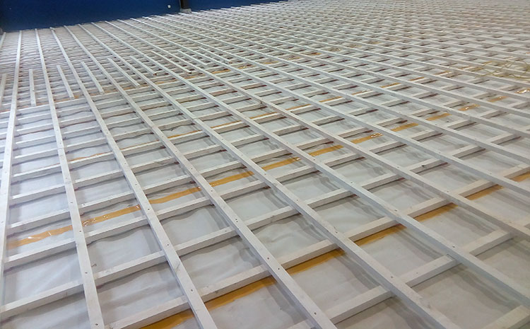 指接板木地板籃球場雙層龍骨結構